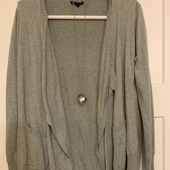 Grey Gap Duster Sweater with high Low hem - Picture 1 of 3
